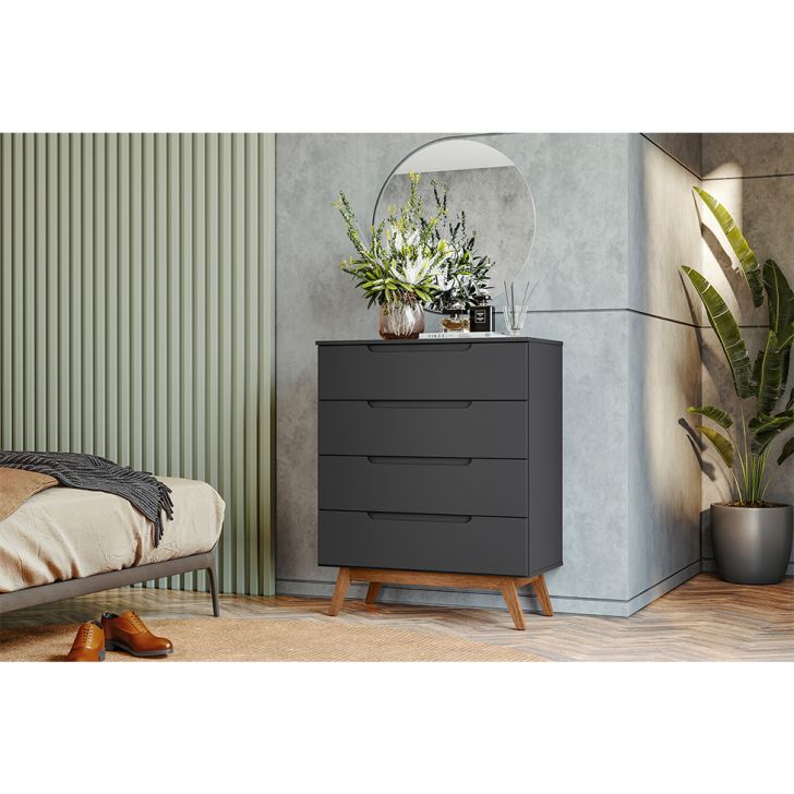 Cômoda Alpi 4 Gavetas Preta