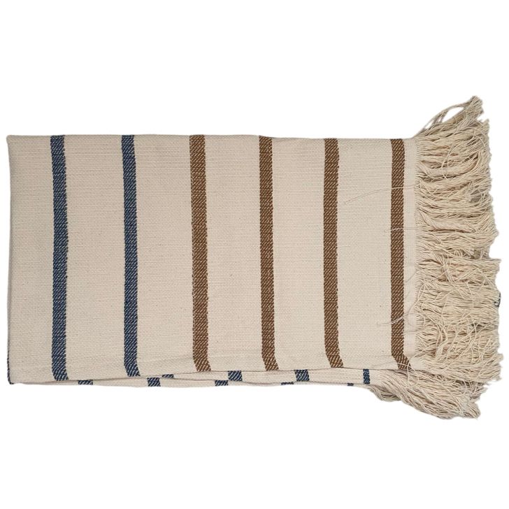 Passadeira Natural Azul e Bege 180x60 cm