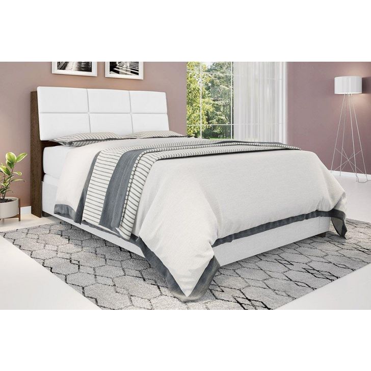 Cabeceira Casal Isis Malbec Com Painel Class Branco Framar