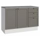 Balcão de Cozinha 120 cm 2 Portas 3 Gavetas Branco/Cinza Vik Madesa