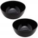 Kit 2 Saladeiras Bowl De Vidro 21cm 1,8l Tigela Cumbuca Lyor Diwali Black Opalino