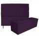 Kit Cabeceira e Calçadeira Liverpool 195 cm King Size Suede Roxo - Amarena Móveis