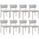 Kit 08 Cadeiras Estofadas Para Sala De Jantar Melina Base Arena L02 Bouclê Cinza - Lyam Decor