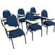 Kit com 6 Cadeiras Universitária para Auditórios Linha Hotel Azul