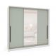 Image of Guarda-Roupa Casal com Espelho Valência 3 Portas 4 Gavetas Branco e Verde MO895CL46OSRMOB