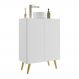 Gabinete Banheiro 2 Portas Retrô 63cm Multimóveis V5006 Branco/Natural