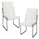 Kit 2 Cadeiras Cromada Sala Jantar 2C139CR Corino Branco Kappesberg