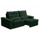 Image of Sofá 3 Lugares Retrátil e Reclinável Firenze Veludo Verde FE691UP46EARMOB