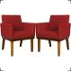 Kit 2 Poltronas Decorativas Divine Base Reforçada De Madeira Suede Bordô - Clique E Decore