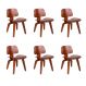 Conjunto com 6 Cadeiras Eames Walnut Madeira