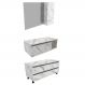 Conjunto De Armarios Para Banheiro Com Espelheira BN11 Marmore Branco Tecno Mobili