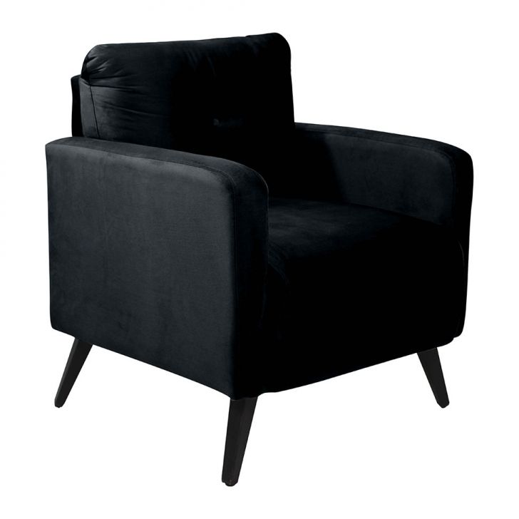 Poltrona Bahamas Veludo Preta