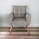 Poltrona Decorativa para Sala Ravi Linho Cinza