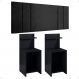 Kit 2 Mesas Cabeceira Fantasy Preto Prateleira Nicho Mesinha Pequena Painel Suspenso Luana Suede 1,95 Cama Box King Size Quarto - Lojas RPM