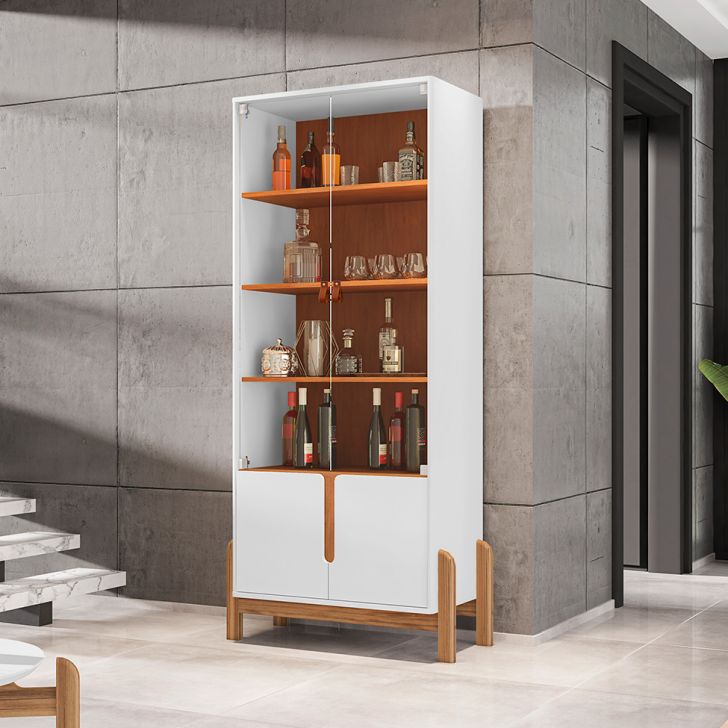 Cristaleira Lizz 2 PT Branco e Cedro