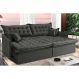 Sofá Sem Caixa Retrátil Reclinável 2,75m Cama inBox Versátil com Pillow Top e Molas Velusoft Cinza