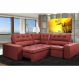 Sofa de Canto Retrátil e Reclinável com Molas Cama inBox Austin 2,50m x 2,50m Suede Velusoft Vermelho