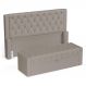 Cabeceira e Calçadeira Báu Queen Size Atena 160cm Capitonê Suede Bege - Desk Design