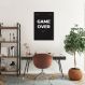 Quadro Gamer Game Over Menu 60x43 Caixa Preto