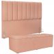 Kit Cabeceira Cama Box Queen 160cm Com Calçadeira Baú Dália W01 Linho Rosê - Lyam Decor