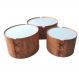 Conjunto 3 Mesas de Centro Isis Redonda Tampo Off White