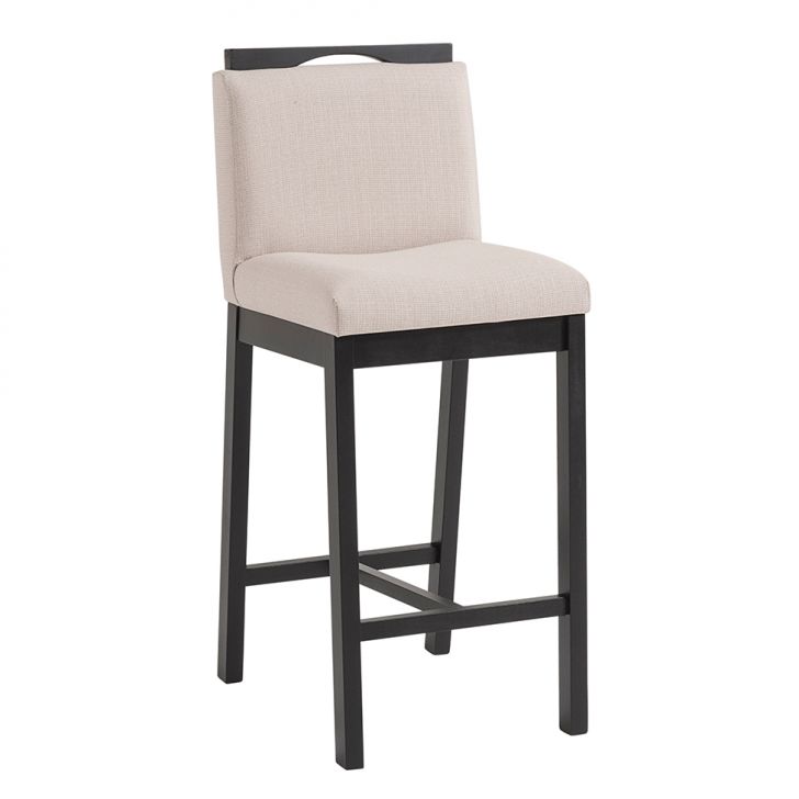 Banqueta Dani Algodão Bege e Preta