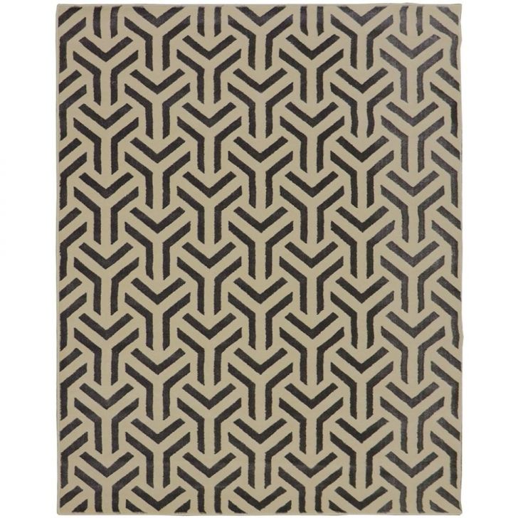 Tapete Supreme Retangular Polipropileno (200x250) Bege e Preto