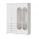 Guarda-Roupa Casal com Espelho Look 4 Portas 4 Gavetas Branco