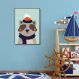 Quadro Infantil Guaxinim na Neve 86x60 Filete Marrom