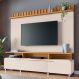 Estante Painel de TV 70 Pol 200cm Ripado Artis Off/Cinamomo - HB Móveis