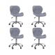 Kit 4 cadeiras Office Eiffel Slim Ajustável Base Giratória Cinza