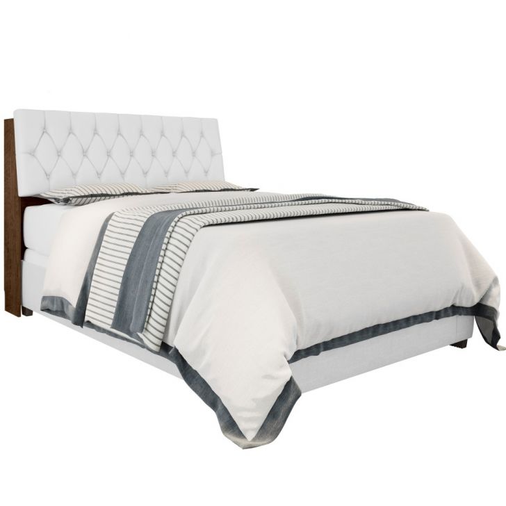 Cabeceira Casal Box Laura Malbec Captonê Branco