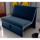 Sofá Cama 2 Lugares Ivan Veludo Azul