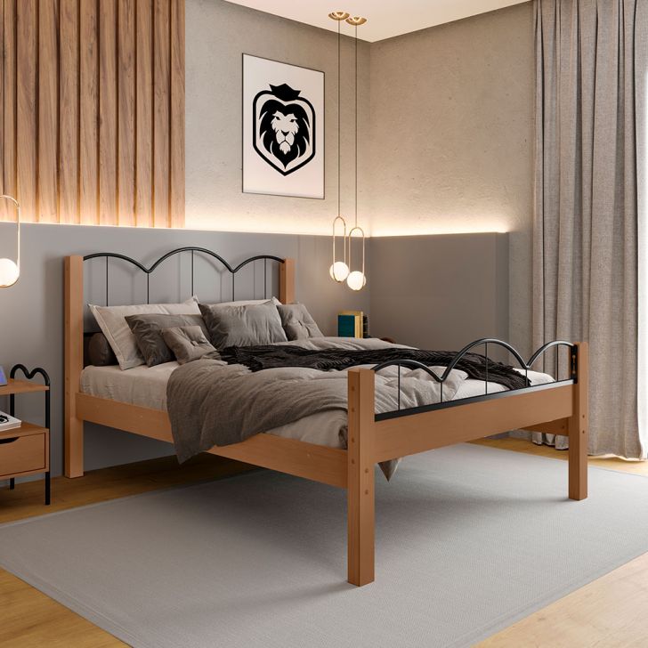 Cama Casal Oasis Preta e Nature