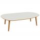 Mesa de Centro Para Sala de Estar Orgânica 90cm Cindy D03 Off White Freijó - Lyam Decor
