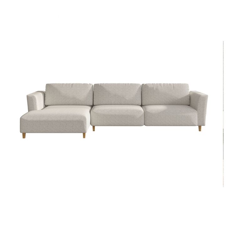 Image of Sofá 5 Lugares Munique Com Chaise Esquerdo Poliéster Creme PLA-MO895UP36HEHMOB