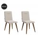 Conjunto com 2 Cadeiras de Jantar Studio Bege Claro e Amêndoa