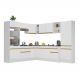 Armário de Cozinha Completa de Canto com Rodapé Veneza Multimóveis V2082 Branco/Dourado