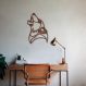 Quadro Escultura Lobo Uivando One Line 100x66 Marrom