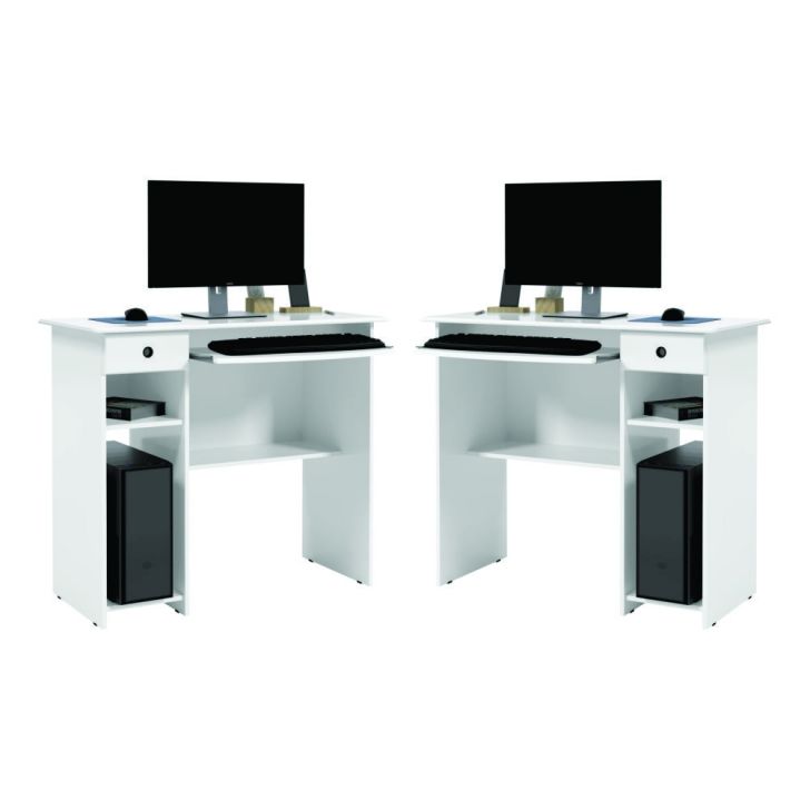 Conjunto Mesa de Computador Afrodite Branco