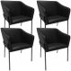 Kit 4 Cadeiras Para Sala de Jantar Estar Living Olívia L02 Couríssimo Preto - Lyam Decor
