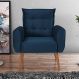 Poltrona Decorativa Vera Veludo Azul