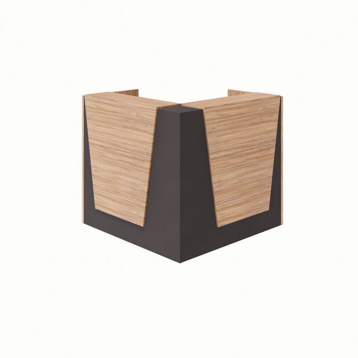 Balcão de Atendimento em L Recepção Ameixa e Preto 121 cm