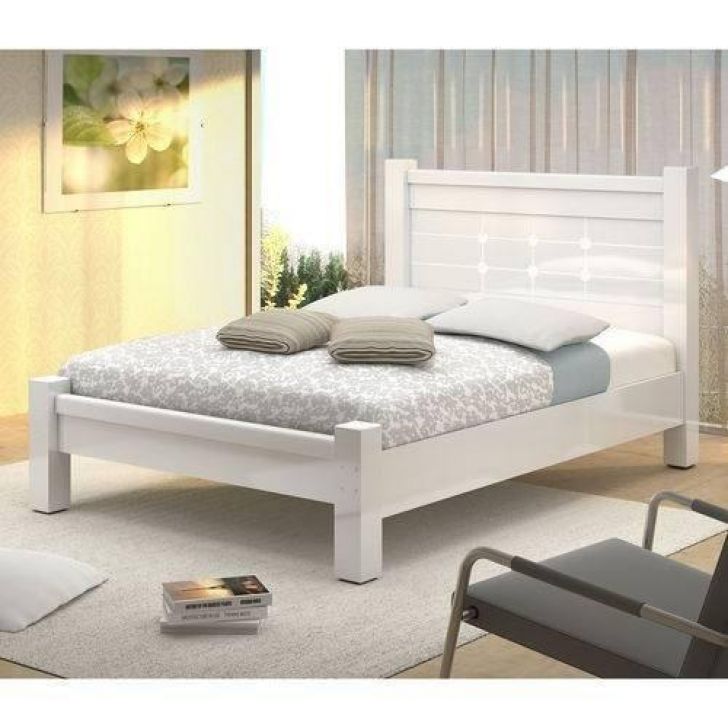 Cama De Casal  Imperial 1,40 Branco - Vitamov