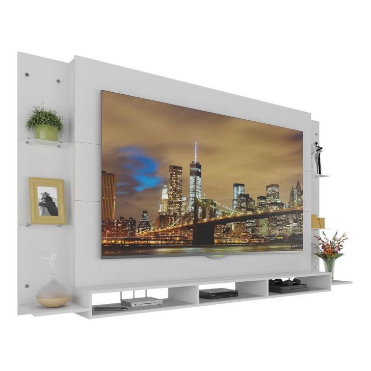 Painel com Suporte TV até 65 Polegadas Miami Multimóveis MP1055 Branco