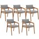 Kit 05 Cadeiras Para Sala de Jantar Estar Living Giorgia L02 Bouclê Cinza - Lyam Decor