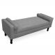 Recamier Baú Namoradeira 160cm Felix Suede Cinza - Montanaris Decor