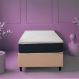 Cama Box Solteiro King com Colchão Mola Ensacada Macio Guldi Natural e Azul