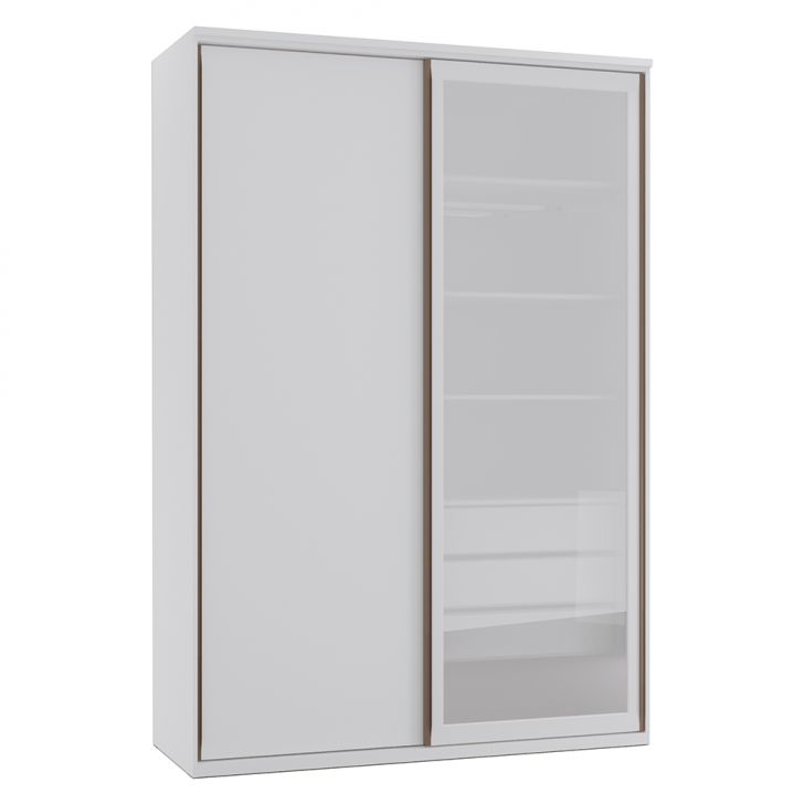 Image of Guarda-roupa Casal Com Espelho Reflecta Milão Ii 2 Portas 3 Gavetas Branco PLA-PR677CL36WZVMOB