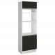 Torre Quente Armário de Cozinha 70 cm 3 Portas Branco/Preto Glamy Madesa